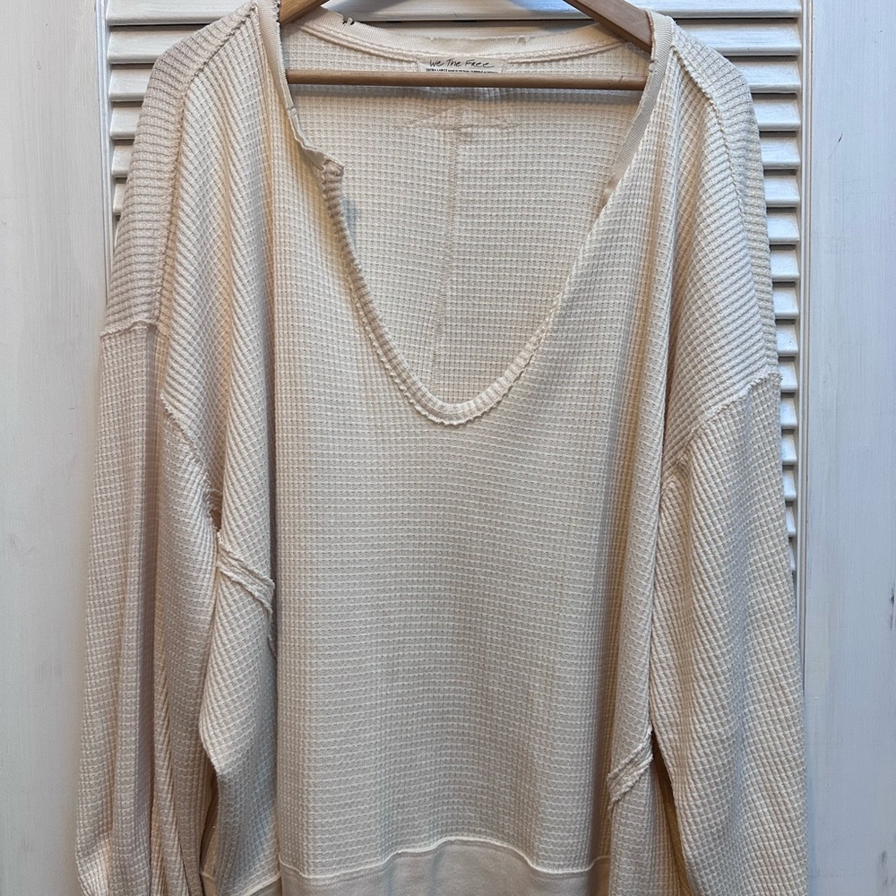 Free People waffle knit top